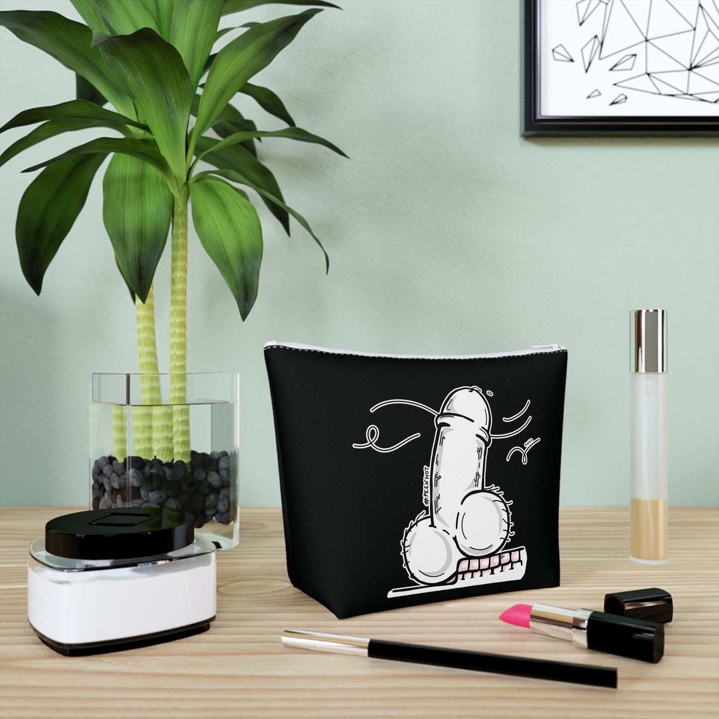 HOT PEEN - Cotton Cosmetic Bag - Black